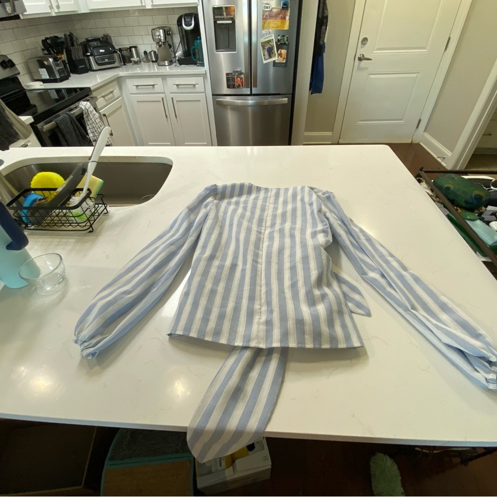 The Fifth Label Blue and White Striped Top - Picture 3 of 4